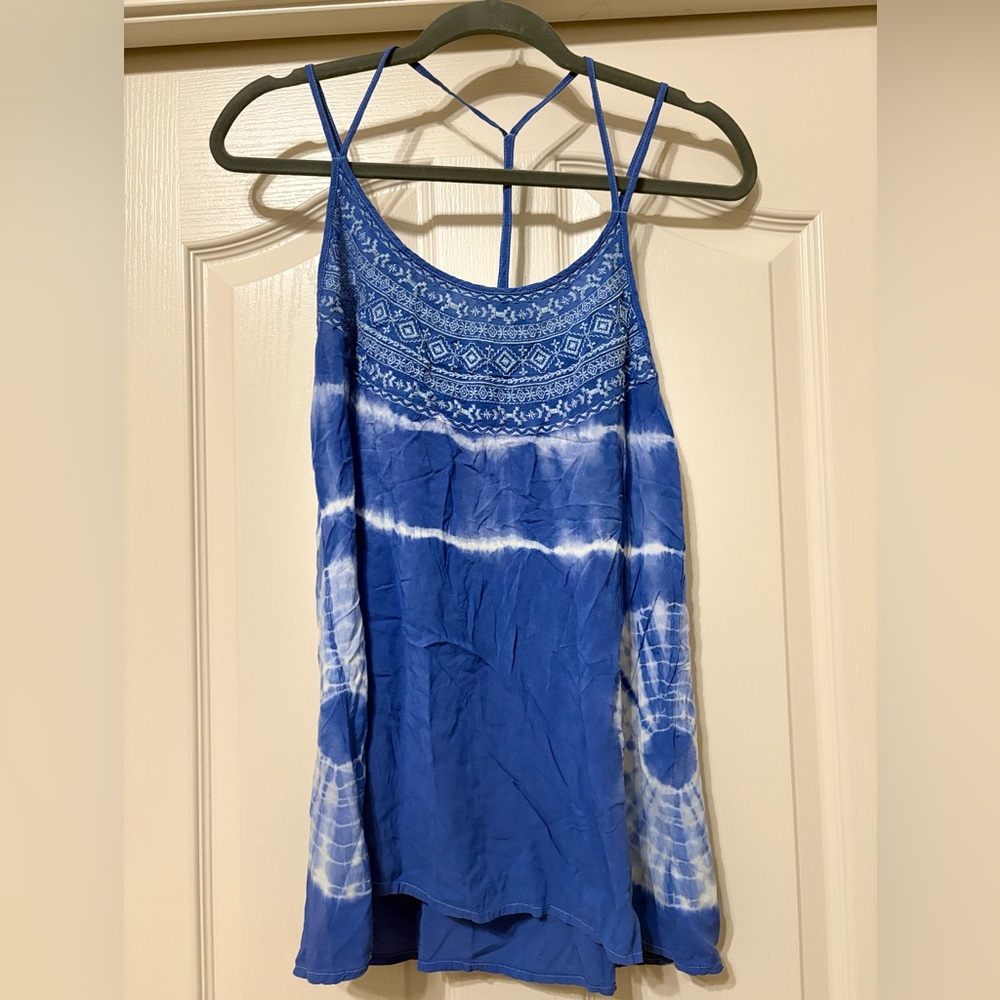 Elegant Blue Tie-Dye Camisole